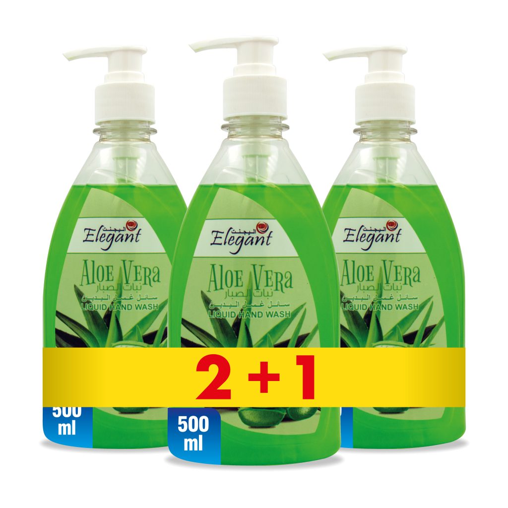 Three bottles of aloe vera hand wash