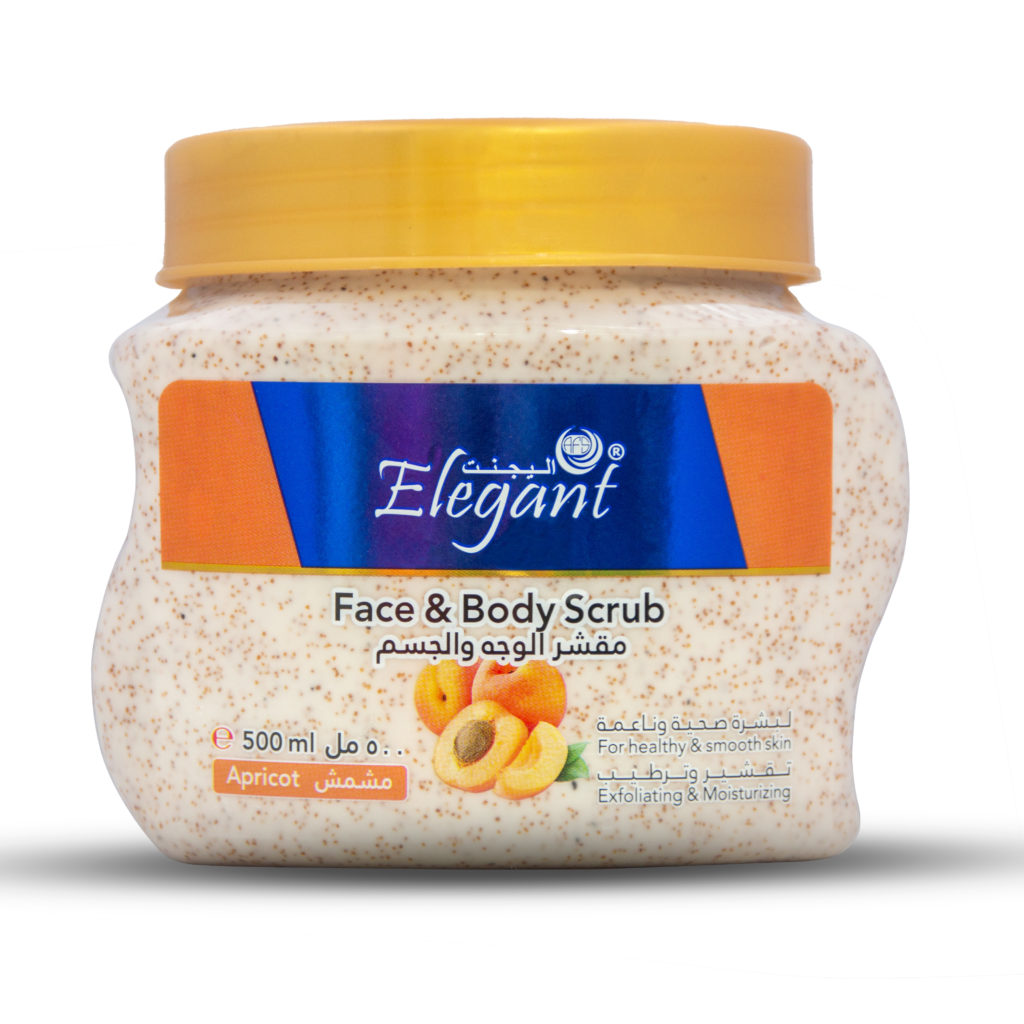 A jar of apricot face and body scrub