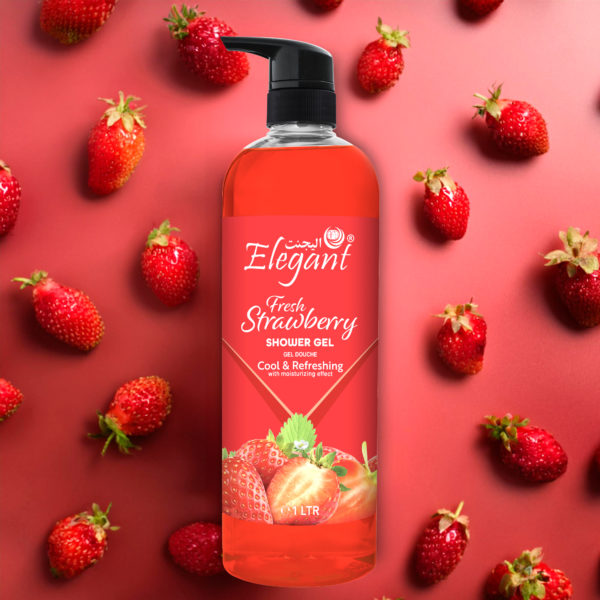 Fresh Strawberry 1 Liter Shower Gel - Rejuvenating Body Wash by Elegant - Image 2