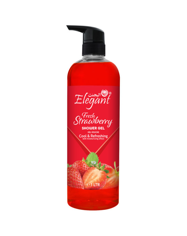 Fresh Strawberry 1 Liter Shower Gel - Rejuvenating Body Wash by Elegant