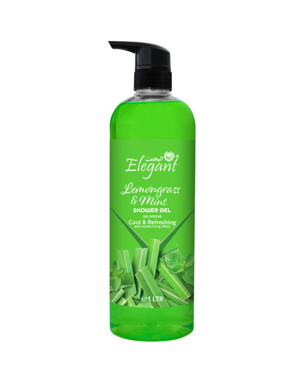 Lemongrass & Mint 1 Liter Shower Gel - Rejuvenating Body Wash by Elegant