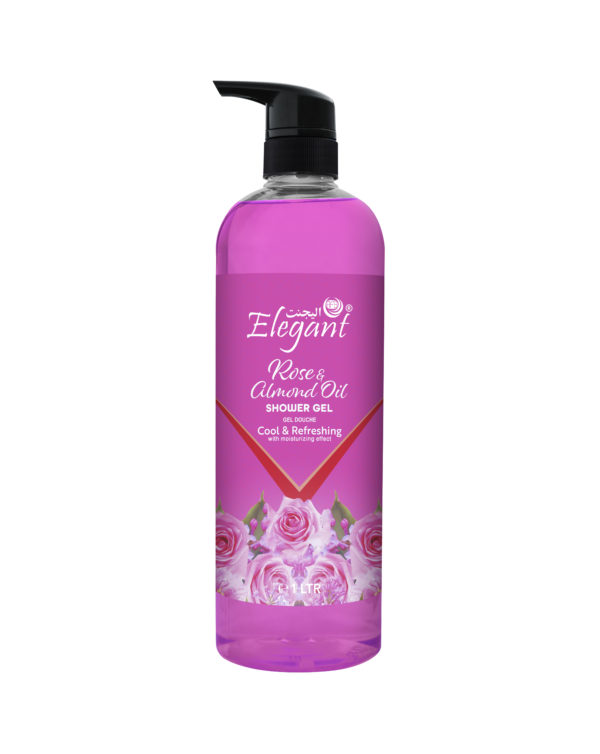 Rose & Almond Oil 1 Liter Shower Gel - Rejuvenating Body Wash by Elegant