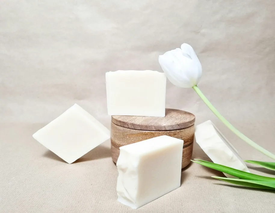 stacks of handmade soap bars