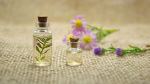 Aromatherapy oil in a sealed vial