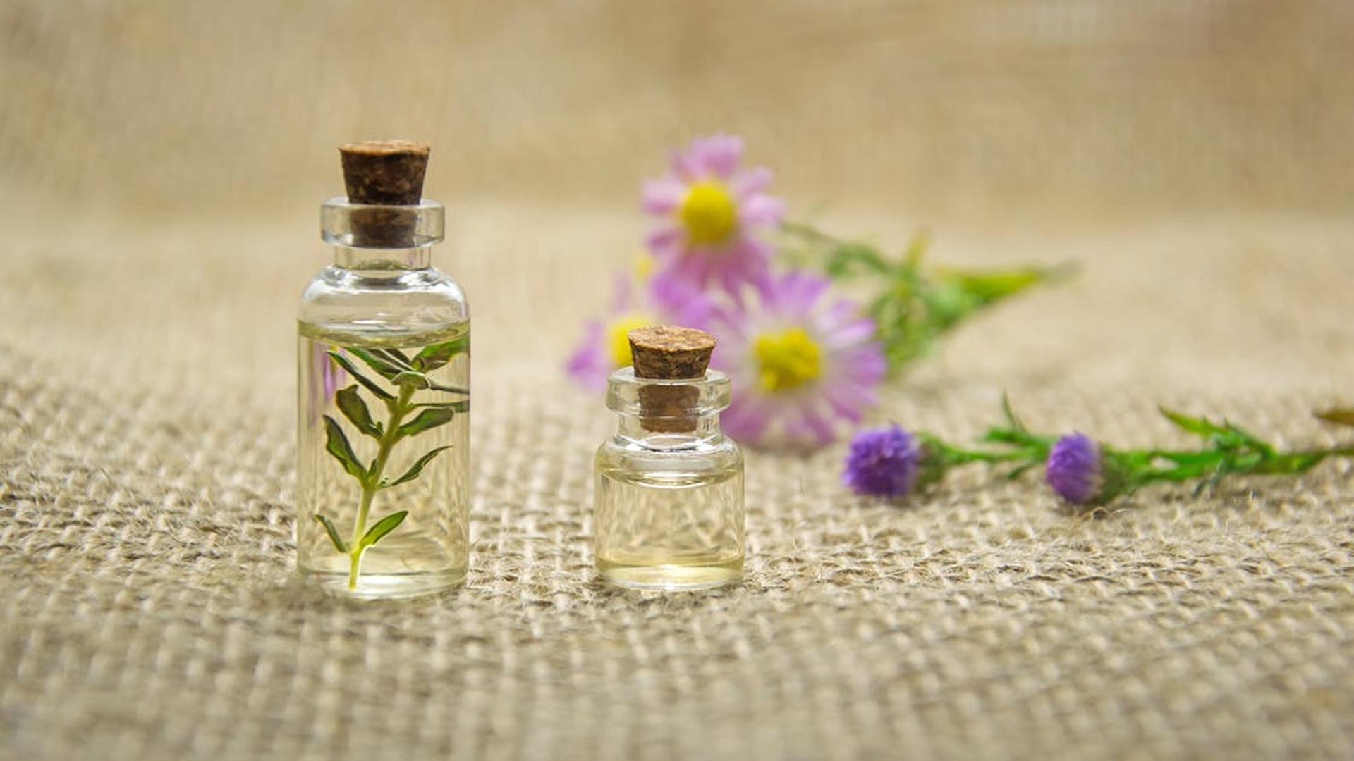Aromatherapy oil in a sealed vial