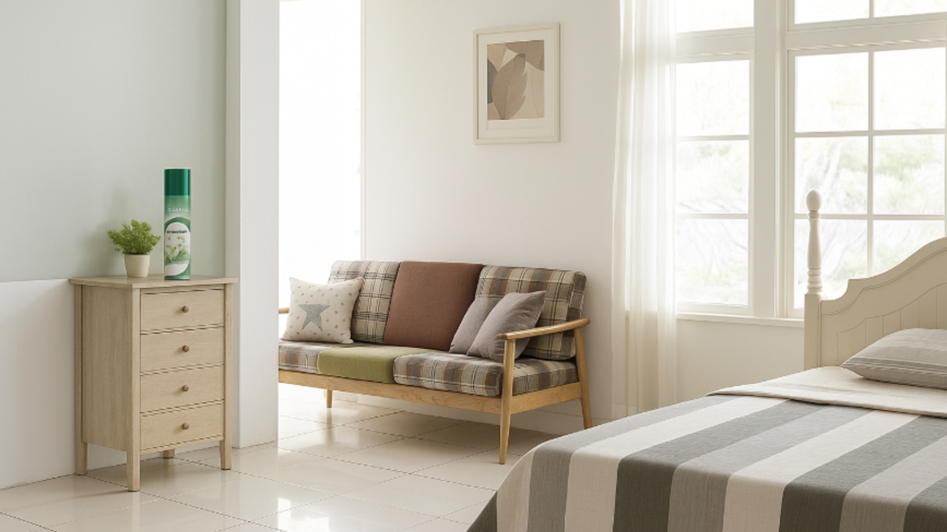 Fragrance bottle with glowing brain showing scent's effects.